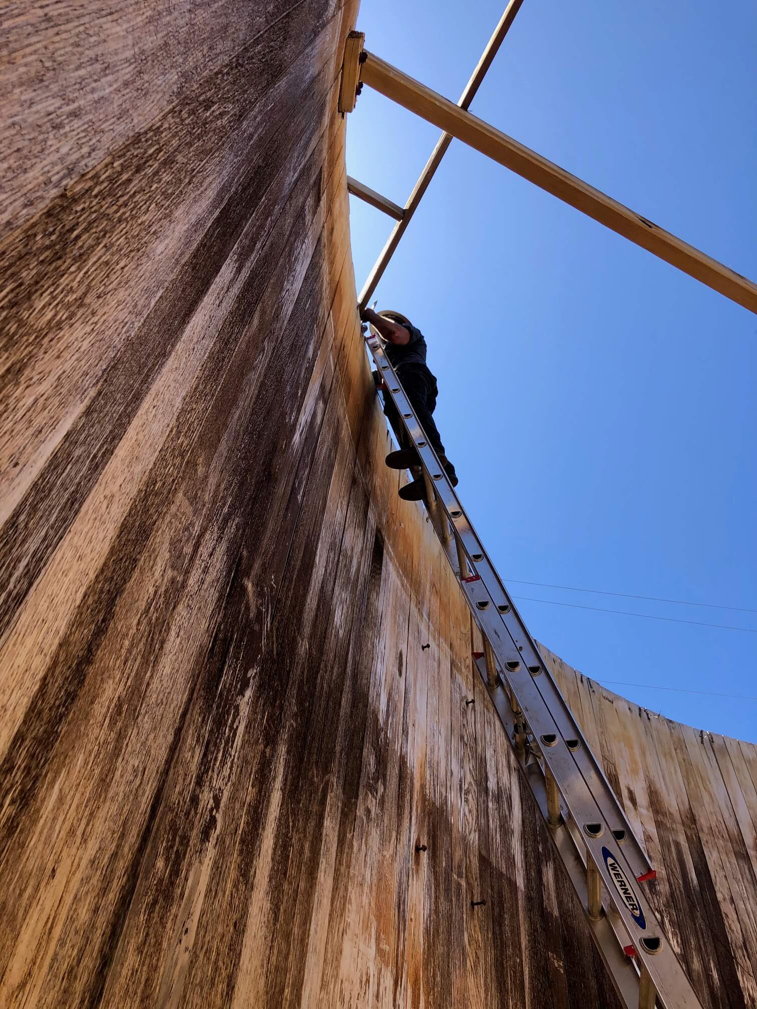 reclaimed redwood water tank lumber