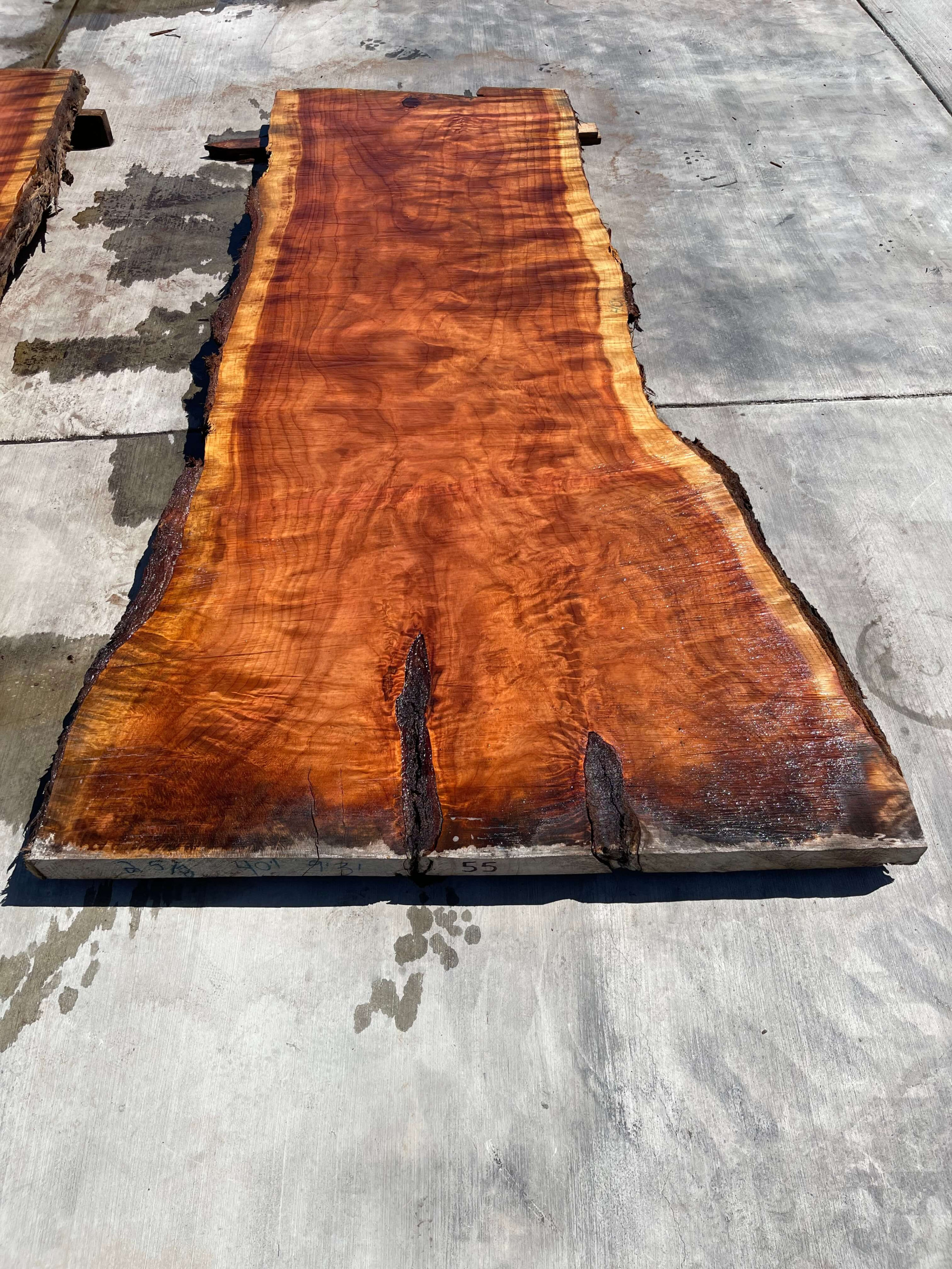 Curly Grain Redwood Slab