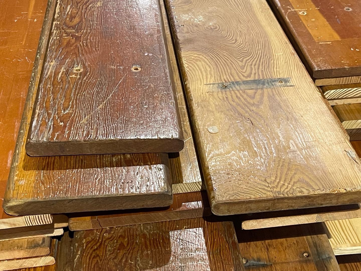 reclaimed fir bleacher boards